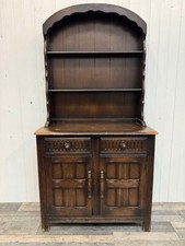 Custom painted small vintage dutch dresser plate rack storage cupboard