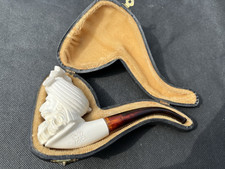 Vintage Carved Block Meerschaum  Pipe Unused p13