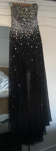 Black chiffon gem encrusted - ,
