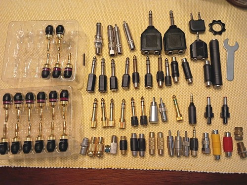 Lot vintage audio adapters - audio,