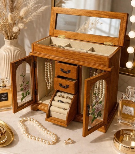 Vintage wooden oak jewellery - vintage,