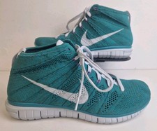 Mens Nike Free Flyknit Chukka Shoes Size UK 10 Emerald Green Teal 639700-302 NEW