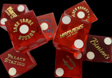 5 X RANDOM USED CASINO DICE /