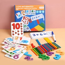 Children Toy Montessori Educational Maths Game Numbers ,Counting Sticks Gift 3+