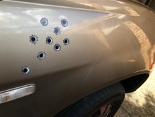 18 Bullet hole Stickers Rapid Fire Decal Gun Holes for car, bike, laptop