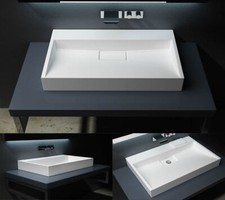 Modern Bathroom Wash Basin Sink Stone Resin Countertop Wall Hung Full Size Range