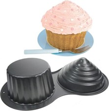 Large 3D Cupcake Non-Stick Mould Jumbo Baking Cake Pan