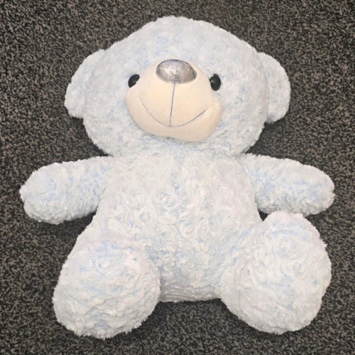 Blue plush teddy bear - blue,