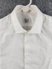 Stenstroms Twofold Super 16.5 Cotton Fitted Body White Mens Solid Button Up