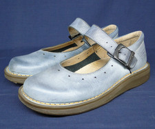Dr Martens Mary Jane Light Blue Leather Buckle Shoes Womens Teens Size UK 4