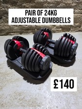 Adjustable Dumbbells 24kg Set Home Gym Hand Weights Exercise Fitness Training