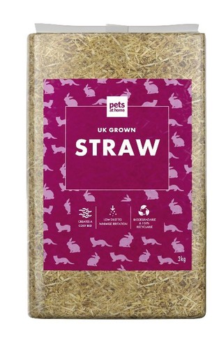 Pets home 3kg bale straw - bale, of