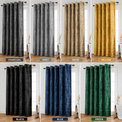 Crushed velvet curtains - crushed,