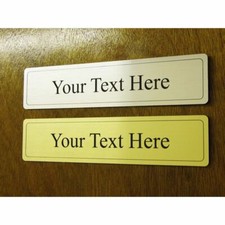Personalised Door Sign Metallic Plaque Office Wall Door Gate Name, Silver & Gold