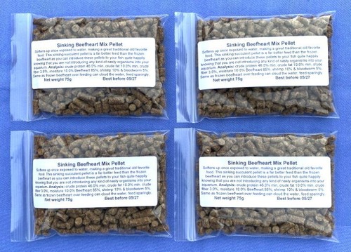 Beefheart fish food pellet for