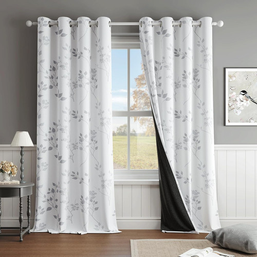 Floral 100 blackout - 100%, curtains