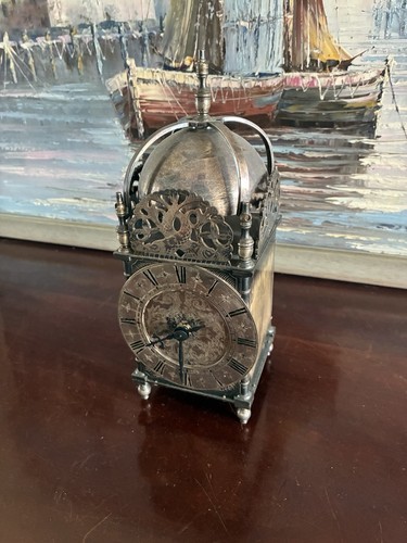 Antique lantern clock - clock, brass