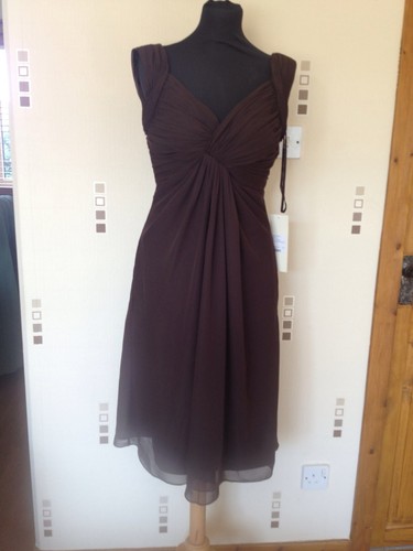 Brown chiffon length - 3/4,