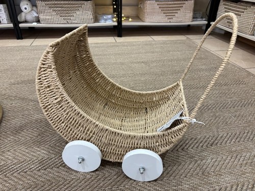 Wicker toy doll pram - toy,