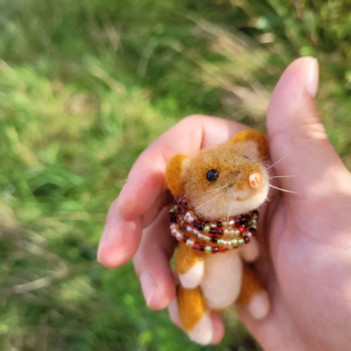 Needle felted mouse figure - mouse,