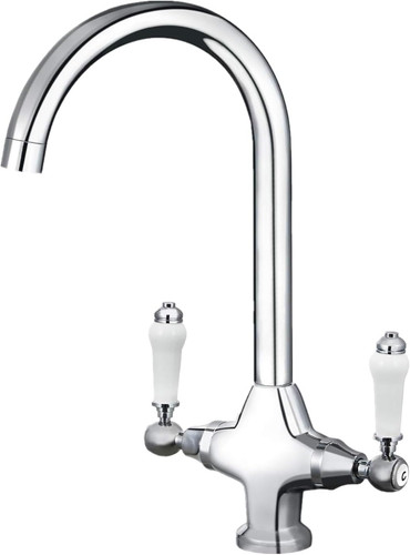 Traditional kitchen sink - traditional, mixer
