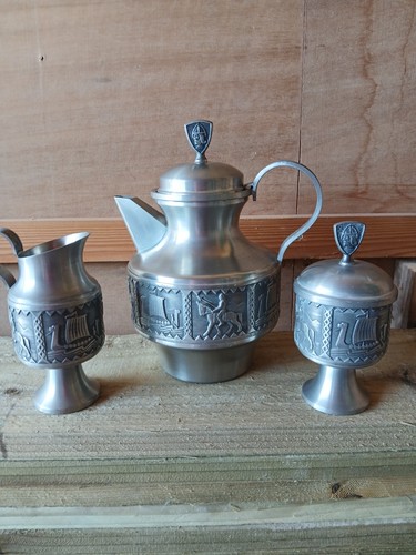 Vintage norsk tinn pewter tea - norsk,