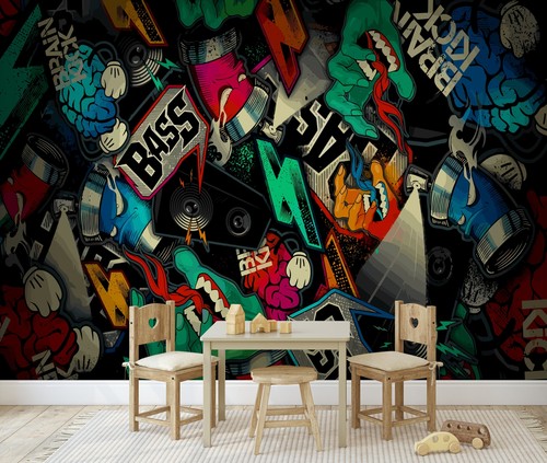 Colorful funny graffiti - funny,