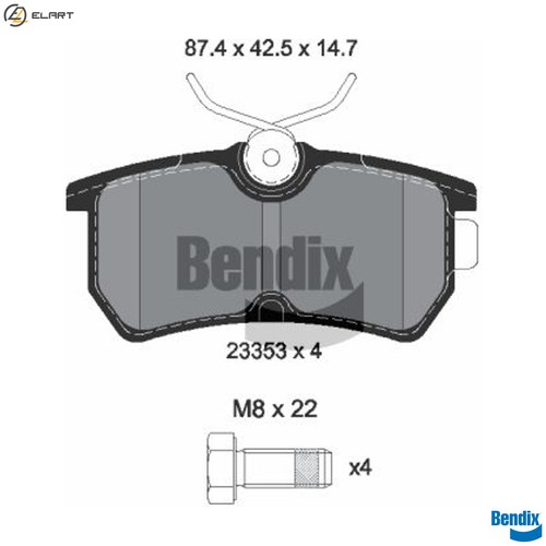 Brake pad set - set,