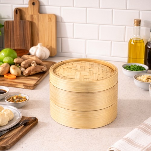 Bamboo steamer basket set - steamer,