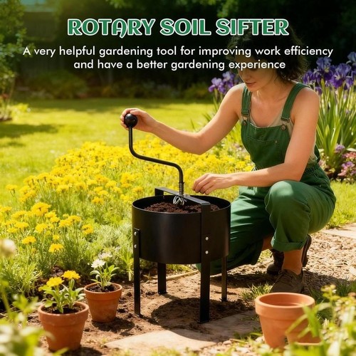 Rotary garden soil sieve - soil,