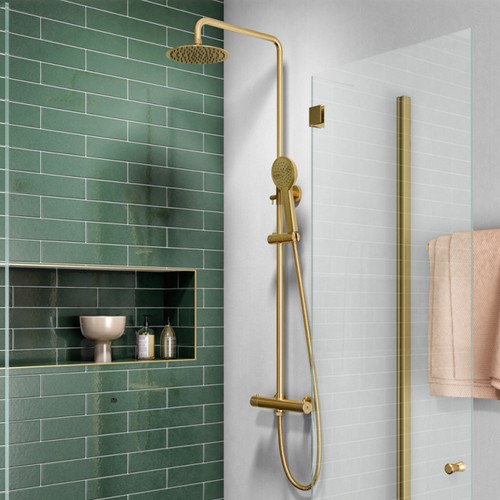 Brushed brass round - brushed,