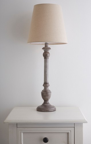Grey shabby chic table lamp - grey,