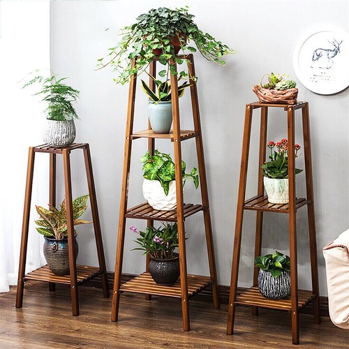 Tall wooden plant stand indoor - plant,