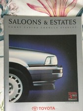 TOYOTA Saloons & Estates Camry, Carina, Corolla, Brochure Summer 1990   in VGC 