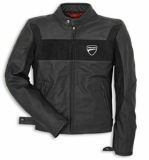 Ducati Corse C5 Men’s Leather Motorcycle Jacket – Black Red Biker Racing