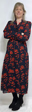LK Bennett L/Slv Odetta Occassion Wrap Dress Print Ruffle Trim Neck&Cuff RRP£359