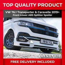 FITS VW T6.1 TRANSPORTER 19> LOWER FRONT ABS SPLITTER SPOILER BUMPER LIP ADD ON