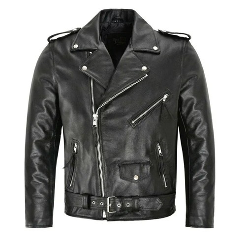 Mens brando black leather - brando,