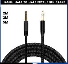2M to 5M Headphone Aux Cable Audio Lead 3.5mm Jack to Jack Stereo PC Car Male