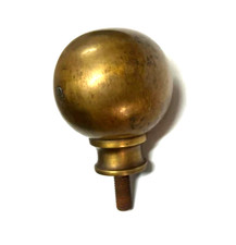 large heavy solid Brass BED ball knob threaded old style polished B4 L 3"watson