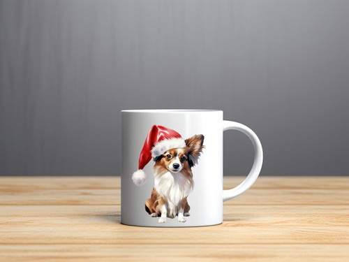 Papillon dog christmas design - ,