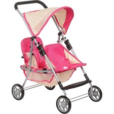 Twin Doll Stroller | Pink &