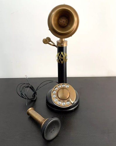 Candlestick telephone brass - candlestick,