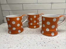 3 Whittards Orange Polkadot Spotty Tanker St Mugs Whittard Of Chelsea Unused