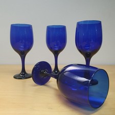 Set of 4 Cobalt Blue Wine