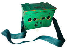 Vintage Carrier Pigeon Bird Travel Box Green with Shoulder Strap Vintage ra