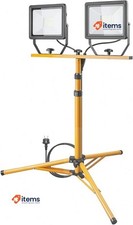 Goobay LED Construction Spotlight, Two Floodlights On Telescopic Tripod