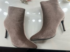 Taupe Stone Velvet Ankle Boots