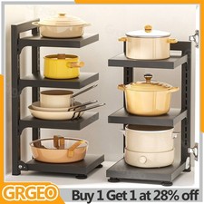 Adjustable Kitchen Pot Pan Saucepan Storage Rack Holder Sturdy Organiser Shelf