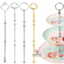 Gold Silver 3 Tier Handle Fittings for Tea Shop Room Hotel Cake Plate Stand UK